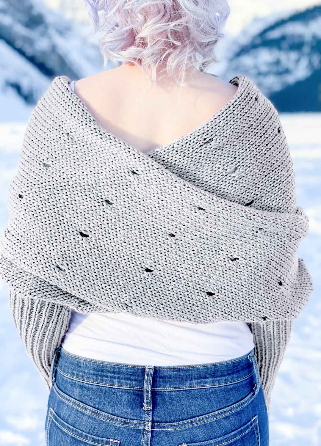 Easy Eyelet Sweater Scarf x @knitatude Kit - Petite Wool Version