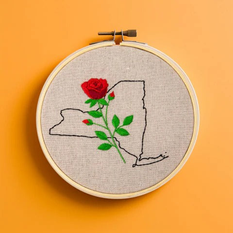 First Kit: Floral State Map Embroidery Kit - Coming Soon