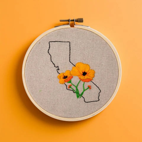 First Kit: Floral State Map Embroidery Kit - Coming Soon