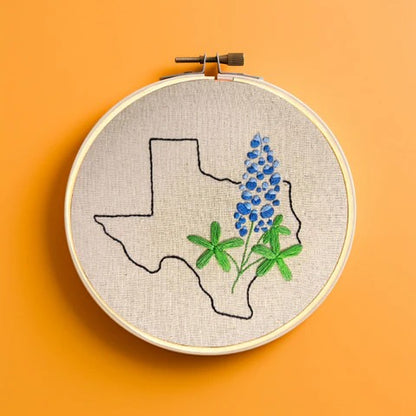 First Kit: Floral State Map Embroidery Kit - Coming Soon