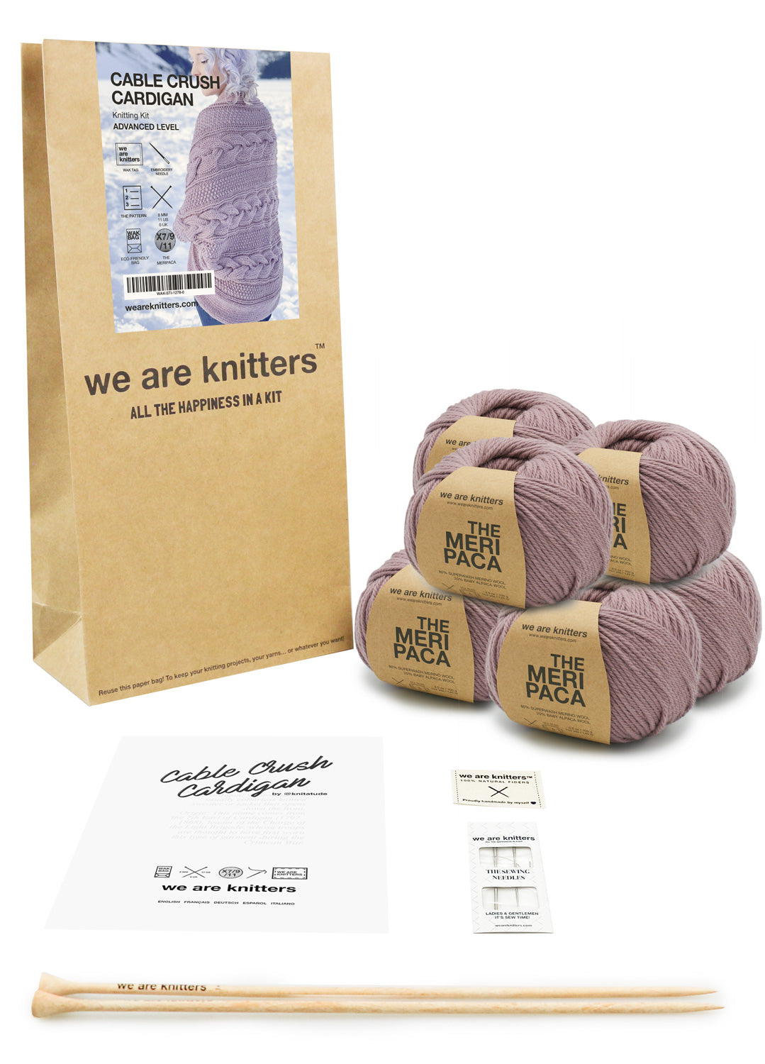 ACLENT【Loose crush knit cardigan】 Cable Crush Cardigan x @knitatude Kit – We Are Knitters